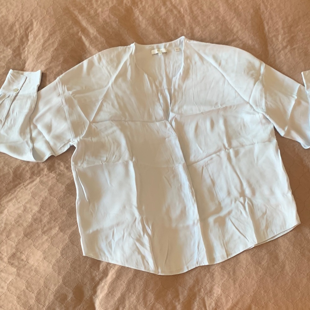Vince silk powder blue blouse